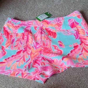 Lilly pulitzer alycia shorts poolside blue love birds